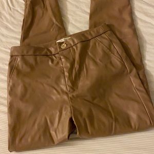Faux leather super skinny pants